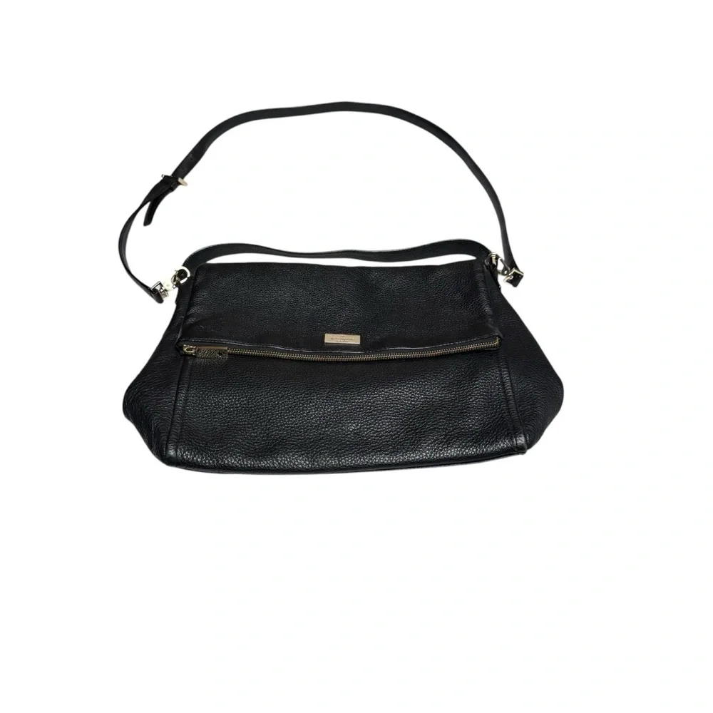 Kate Spade Black Leather large tote/ Shoulder Bag pink interior